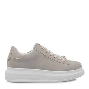 NEW RENATO GARINI women's clean cut platform sneaker in beige